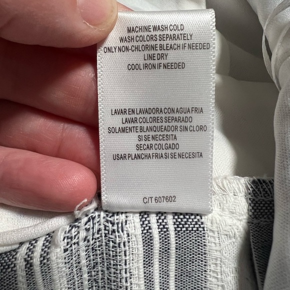 Violet Weekend Navy/Cream Stripe Cropped Jumpsuit Size 4 NEW Retro Wide Leg - Picture 13 of 13